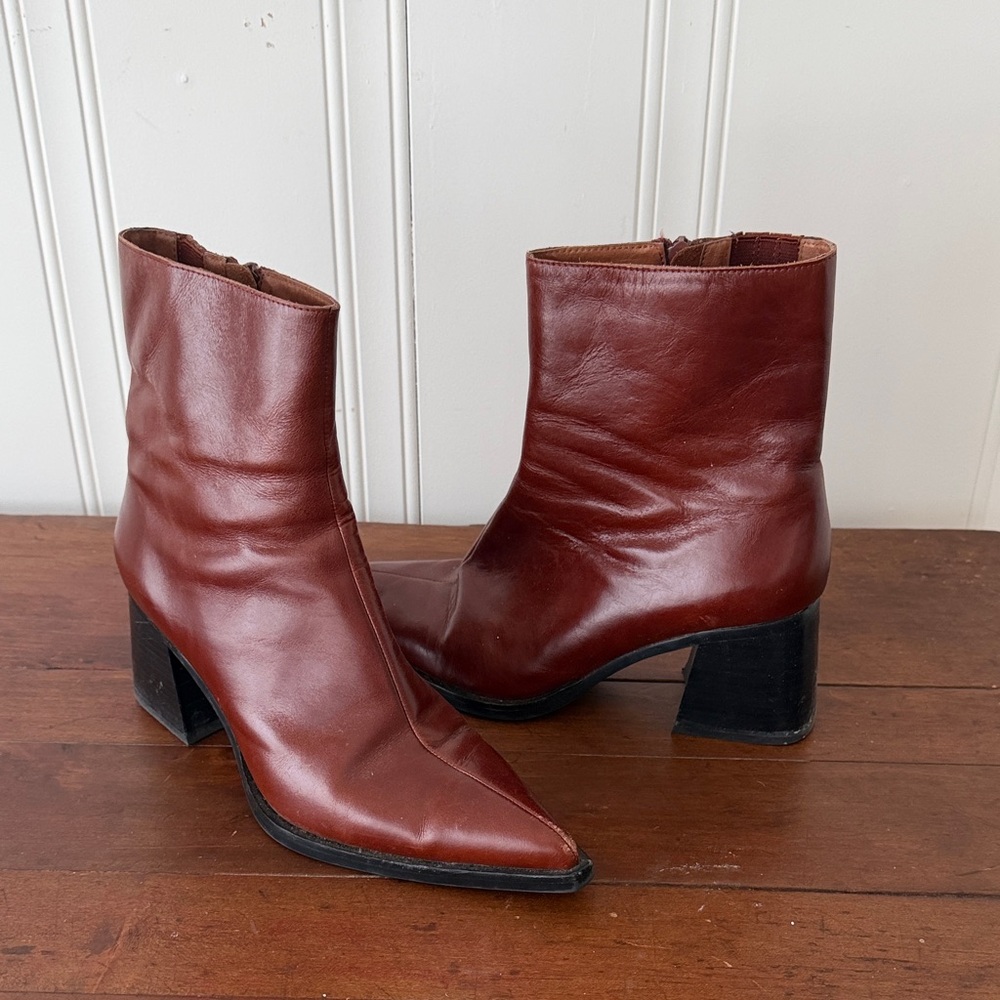 Jeffrey Campbell Brown Leather Ankle Boots